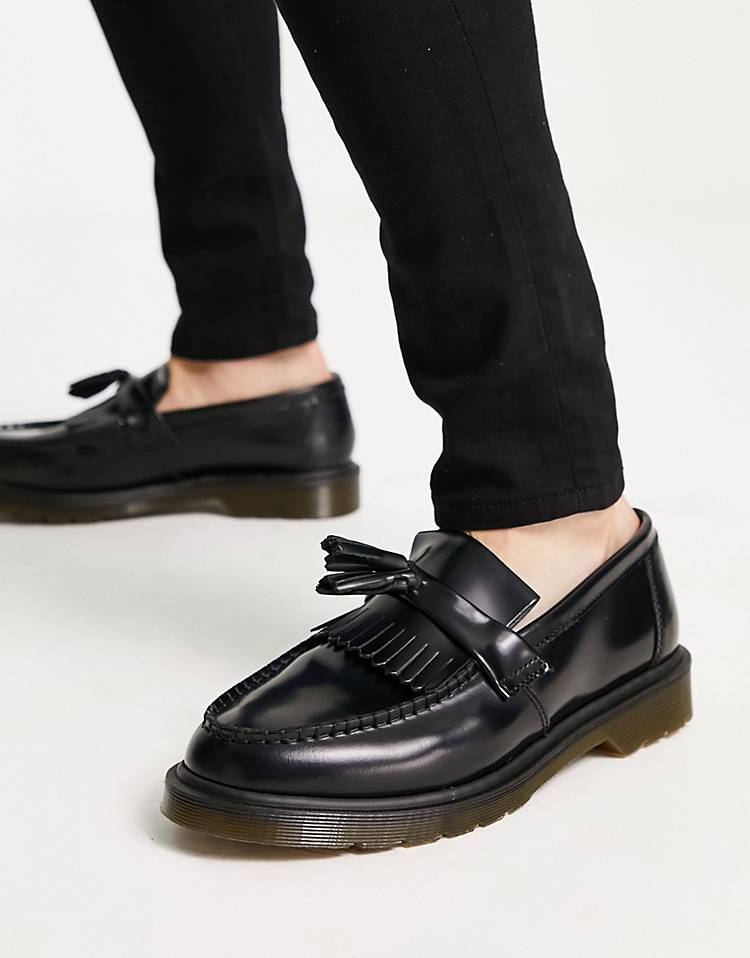 Dr Martens Adrian tassel loafers in black smooth